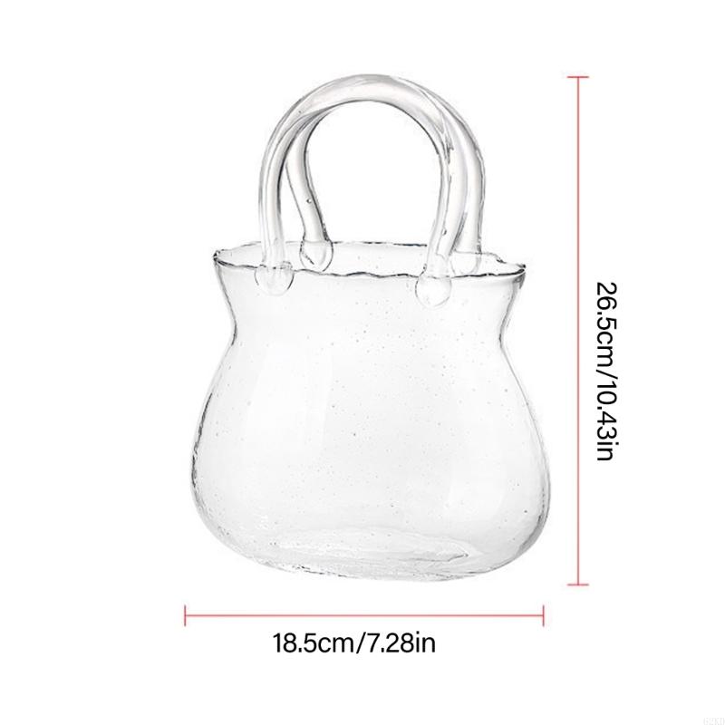 62KD Clear Glass Vase Fish Bowl Container Bucket Table Decors Supplies for Holiday Birthday Party Background Decorations