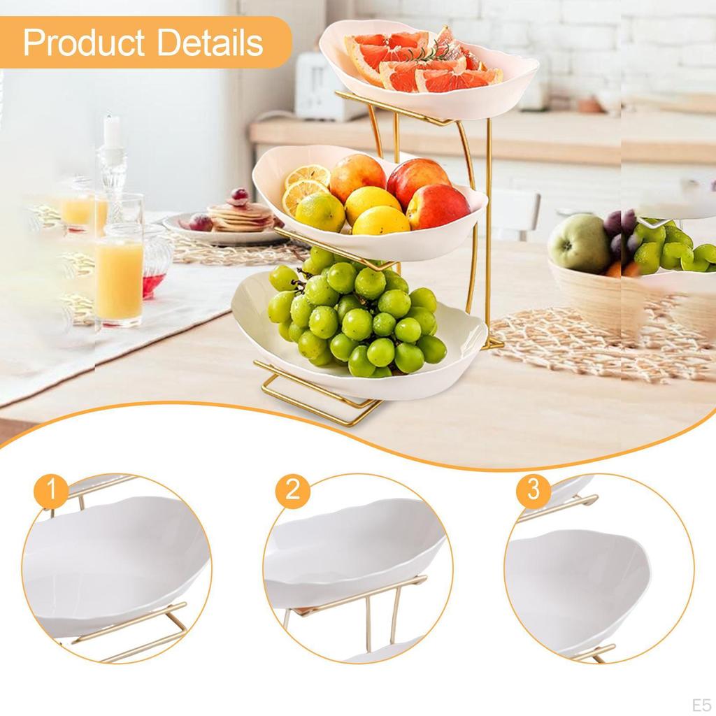 Countertop Multi-Layer Fruit Basket with Metal Support for Candy and Nuts