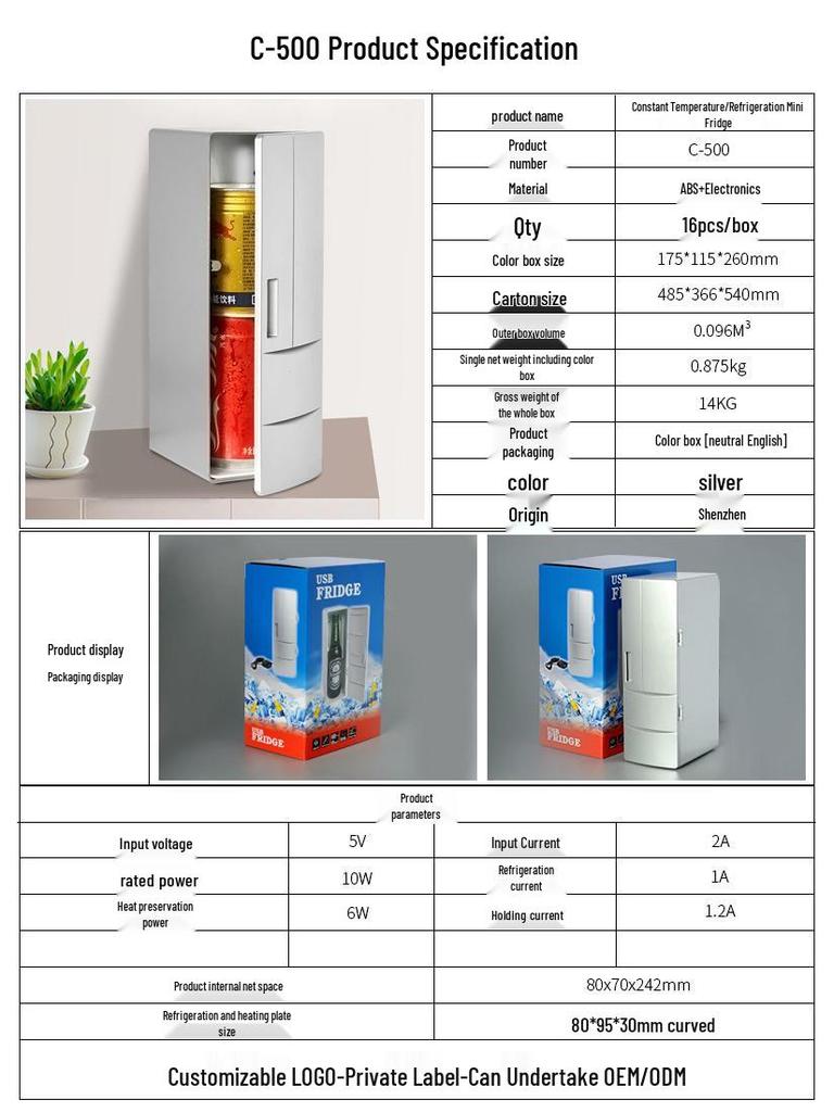 Compact Dual-Use USB Mini Fridge for Cosmetics: Refrigeration & Heat Preservation
