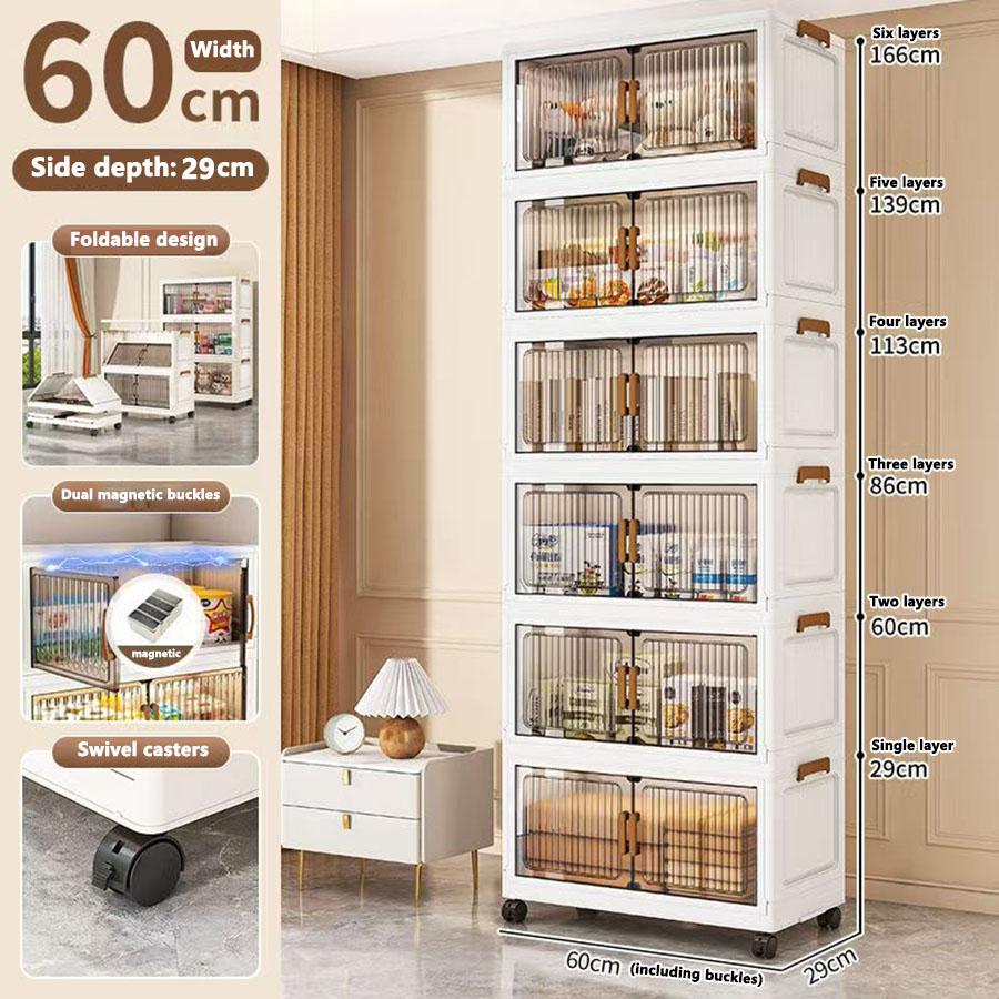 50/60/70/80CM Foldable Sundries Cabinet Dustproof Storage Wardrobe Home Organization Solution
