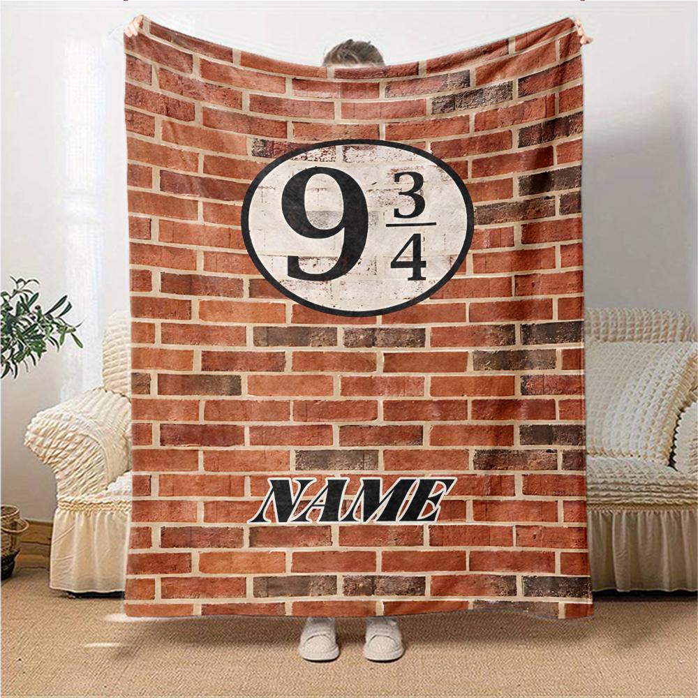 Custom Name Hufflepuff Pride Crest blanket for Couch & Bed, Plush Cozy Fuzzy Blanket Super Soft & Warm Blankets for Fall and Winter. 090875