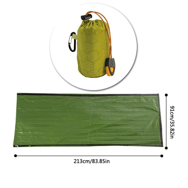 

Водонепроницаемый легкий тепловой аварийный спальный мешок Bivy Sack Survival Blanket Bags для кемпинга, пешего туризма, активного отдыха на свежем воздухе зелёный