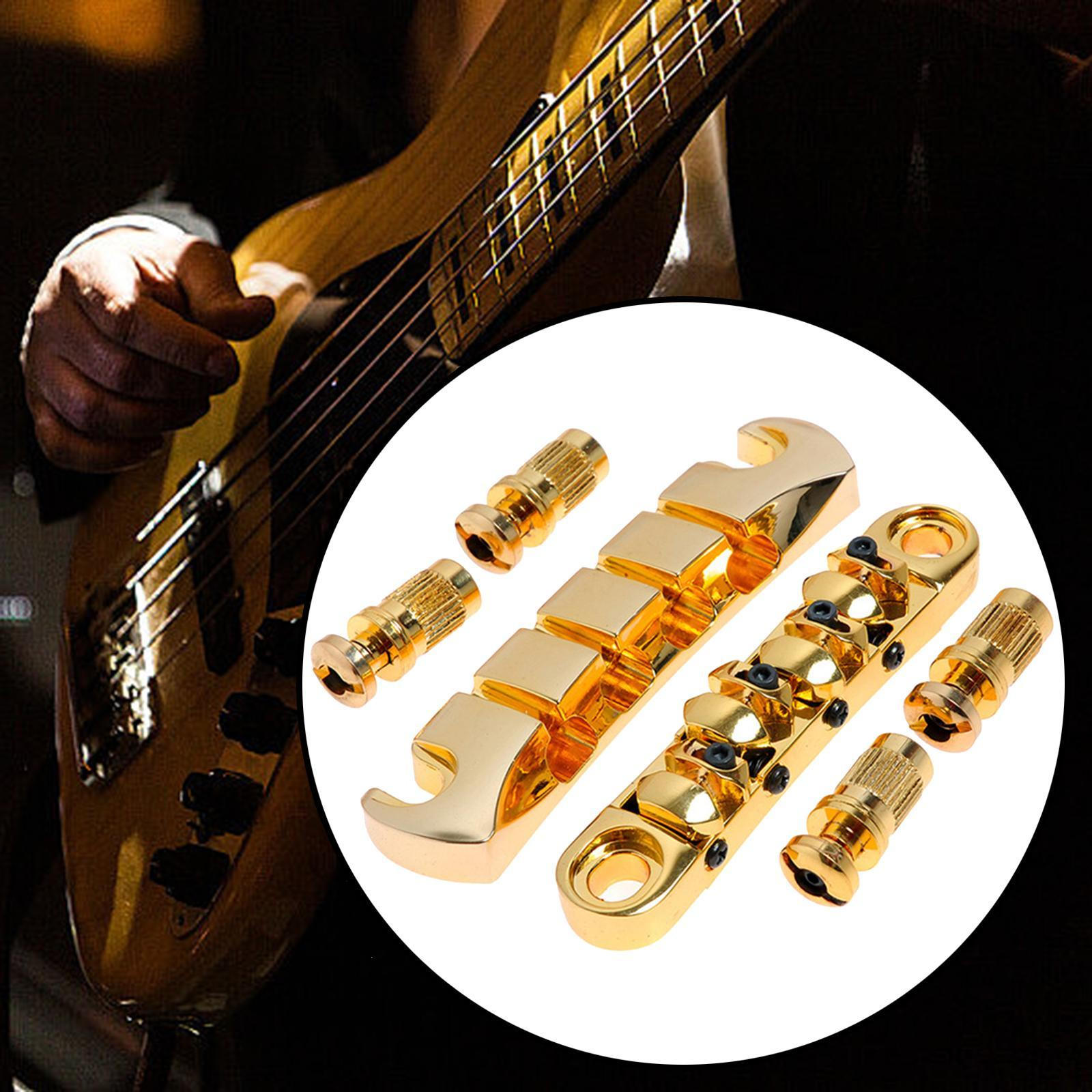 

Bass Guitar Bridge,Saddle Tailpiece Replacement,Hardtail Saddle Bridge for 4 String