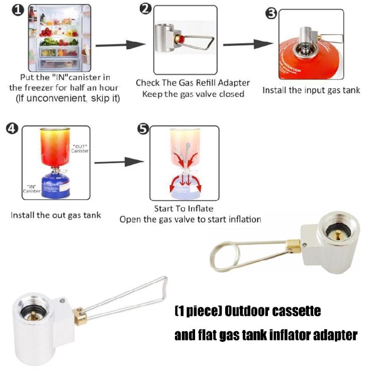 Quick Refuels Propanes Converter Adapter Metal Construction for Camping Flat Gas Tanks Stove Accessory Cooking Essential