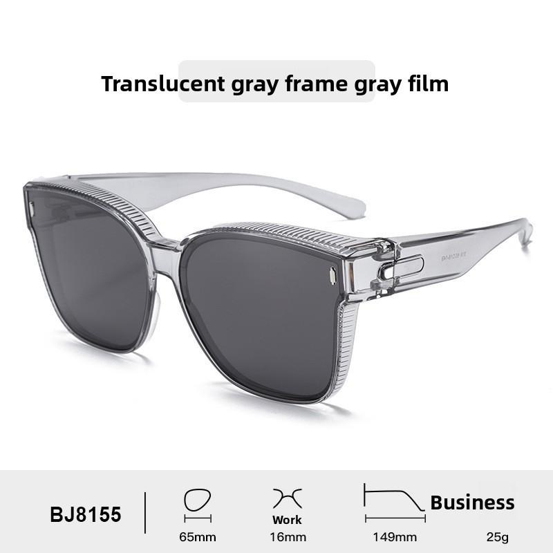 Polarized Tr90 Sunglasses For Men Women Uv400 Light Grey Sun Protection Driving Fashion