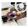Car table attached to drink holder [Easy to eat and work in the car] Computer table Birch wood + aluminum alloy Can be rotated 360 degrees Can be