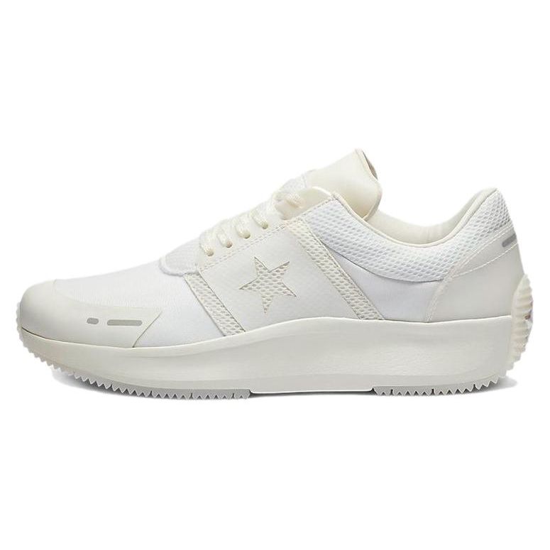 Converse Run Star Ox Shock Absorbing Durable Low Top Casual Shoes Women Sneaker White Gray 163116C