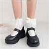 Lolita Oversized Lace Bow Mid Tube Socks Summer Sweet Lo Calf Socks Cotton Socks Lolita