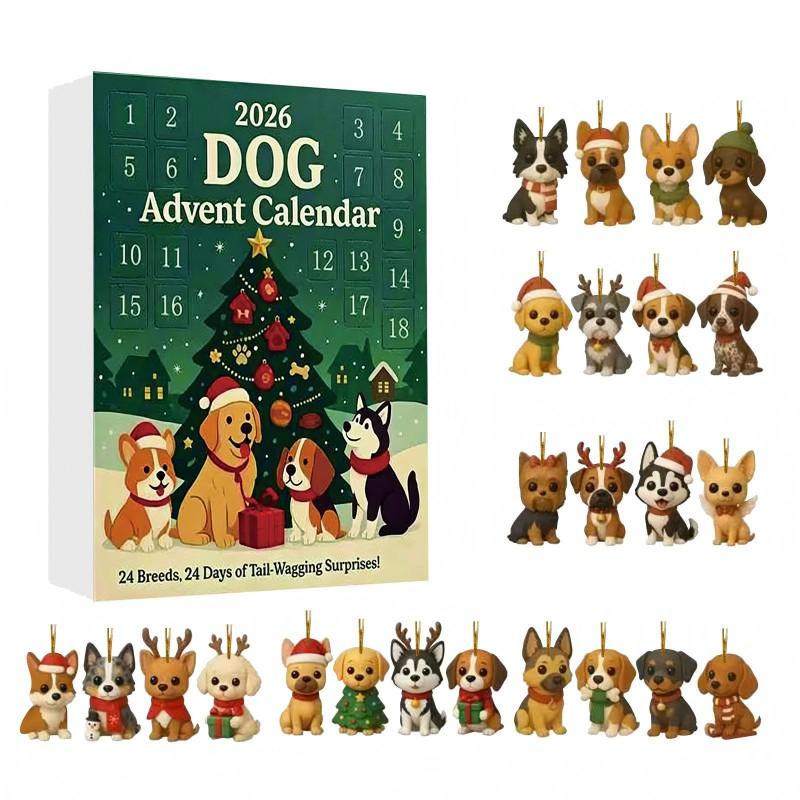 2026 Christmas Advent Calendar Blind Box Pet Series Acrylic Ornament Hanging Decor Tree