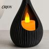 Small Space Candle Holder Compact Size Candlestick, Vertical Grain Texture Holder, Water Drop Shape Modern Decorative Candlestick 3D Printed