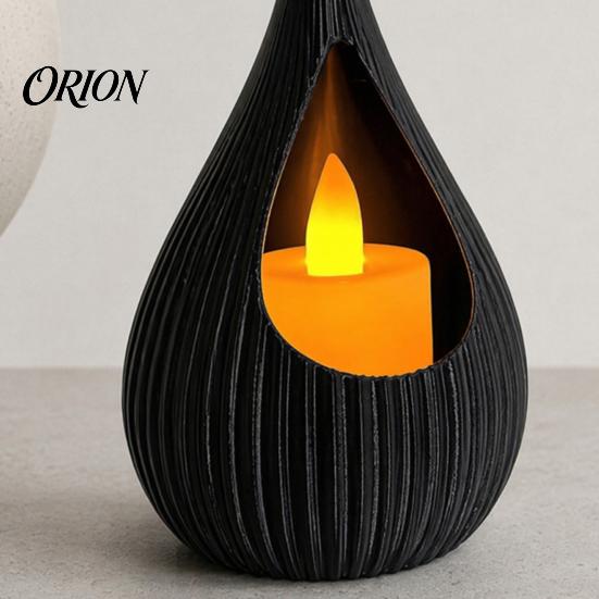 Small Space Candle Holder Compact Size Candlestick, Vertical Grain Texture Holder, Water Drop Shape Modern Decorative Candlestick 3D Printed