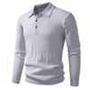 New Sweater Men's Large Size Jacquard Sweater Lapel Base Shirt Solid Color Sweater POLO Shirt