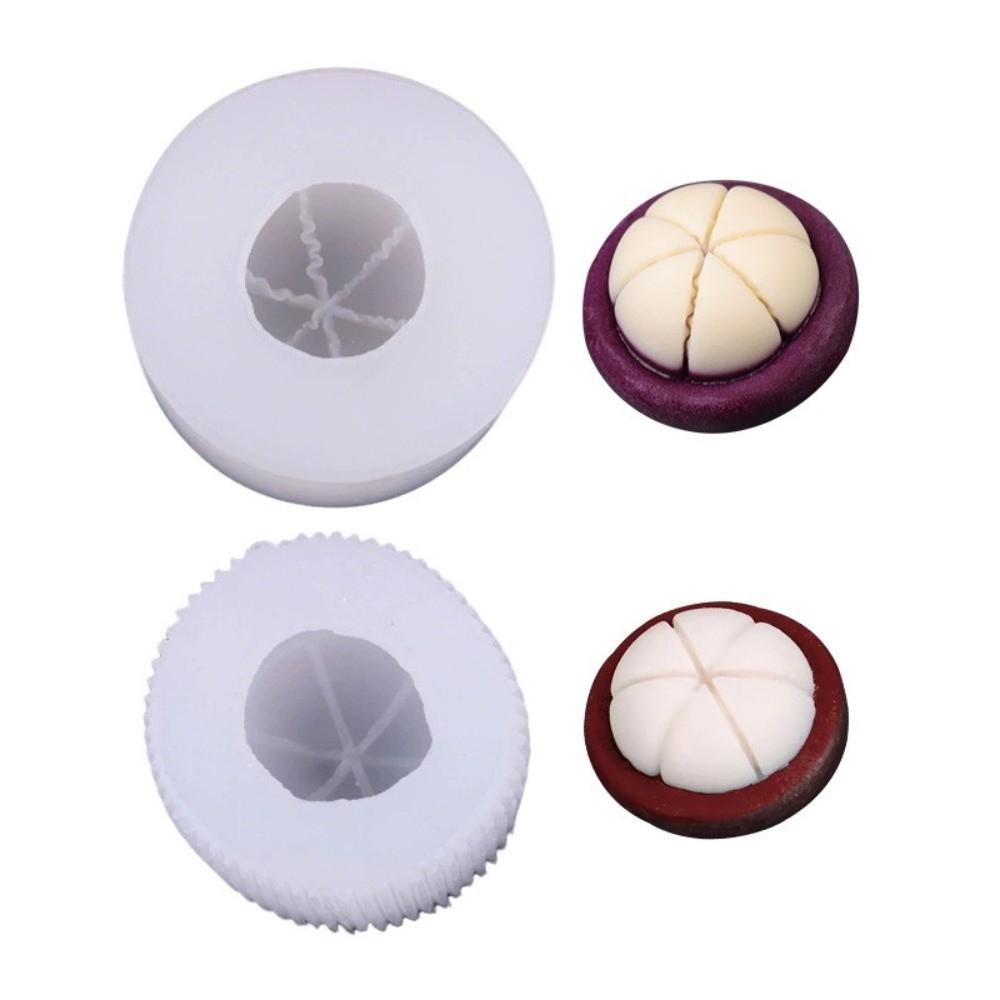 Simulation Mangosteen Silicone Mold 3D Fruit Vegetable White Handmade Soap Mold DIY Scented Candle Mould