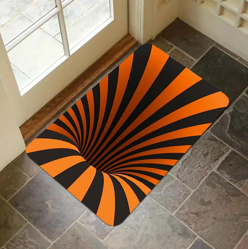 

Colorful Line Vortex Printed Carpet Simple 2D Printed Carpet Living Room Bedroom Technological Decoration Carpet 40cm x 60cm