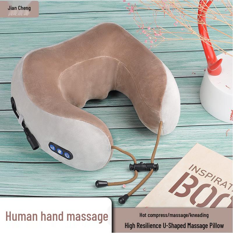Portable Memory Foam U-Shaped Neck and Cervical Massager Pillow