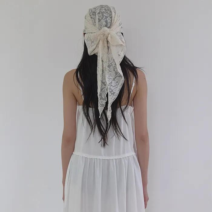 FLORAL LACE SCARF (IVORY)