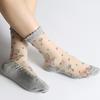 Ultra-thin Transparent Crystal Silk Socks Women Fashion Summer Harajuku Crew Socks Elastic Long Socks