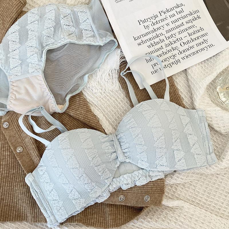 Damen Sommer Dünne Schulterträger Rutschfest Halbe Schale Kleine Brust Sammeln Anti-Hängend Unsichtbare Unterwäsche