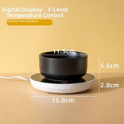 Ceramic Pet Heated Water Bowl Cartoon Anti-dry Burning Self-Heating Water Bowl Non-slip Noiseless Pet Drinking Dispenser