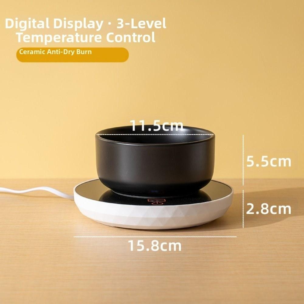 

Intelligent Temperature Adjustable Pet Heated Water Bowl Pet Drinking Dispenser Warm Stomach Black 350ml