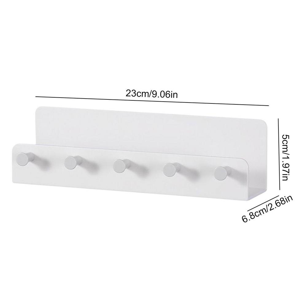 Настенная вешалка для одежды Настенный кронштейн с 5 крючками Без сверления Органайзер для вашей прихожей кухни ванной комнаты косметики белый 1460₽