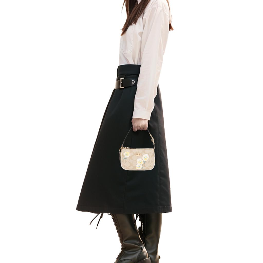 Coach Nolita 15 Mini Daisy Print Canvas Shoulder Bag Women Shoulder Bag Light-Khaki C3357-IMOTV