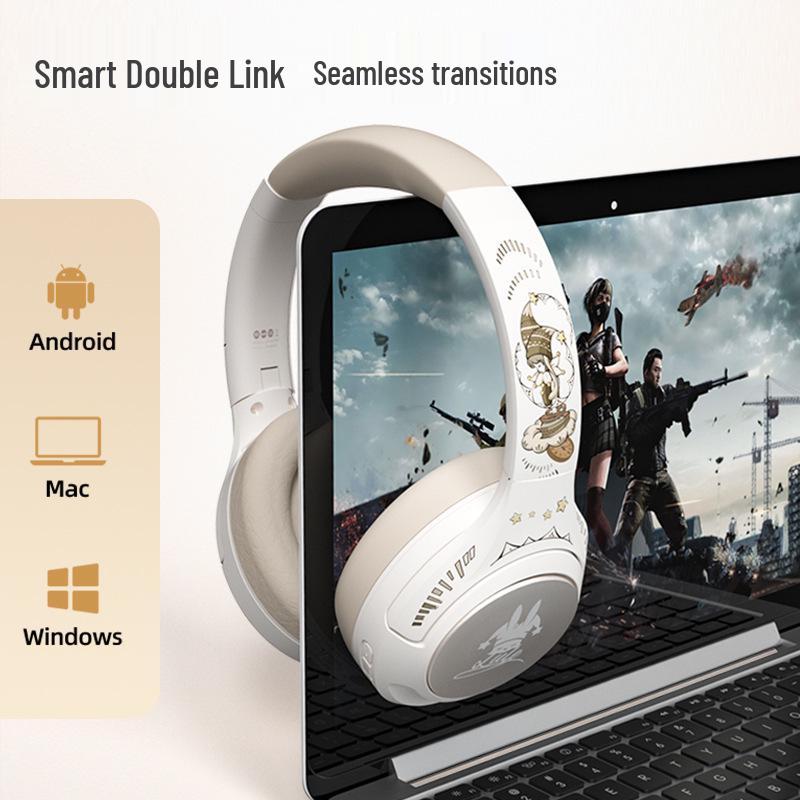 Low Latency Wireless ANC Over-Ear Bluetooth Headphones with Long Battery Life for Gaming