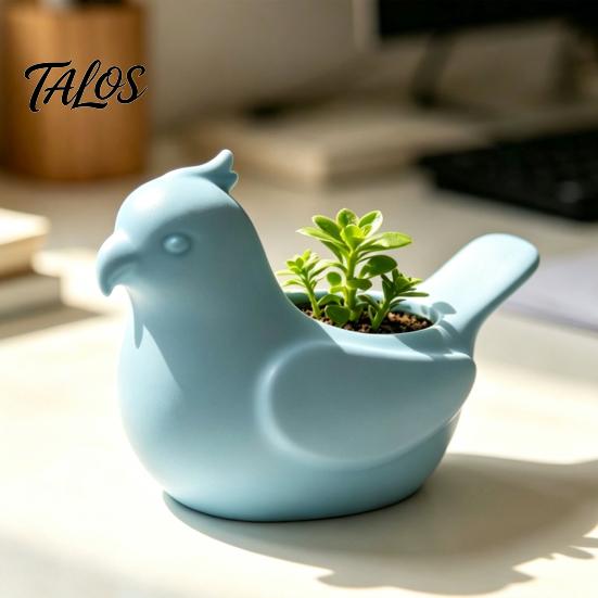 Healing Style Home Decor Bird Shape Flowerpot, Handheld Size Durable PLA Flower Pot, Cute Animal Pot 3D Printed Creative Planter, for Office