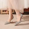 Élégants Talons Hauts à Paillettes avec Une Bride en Strass – Parfaits pour les Mariages et les Banquets
