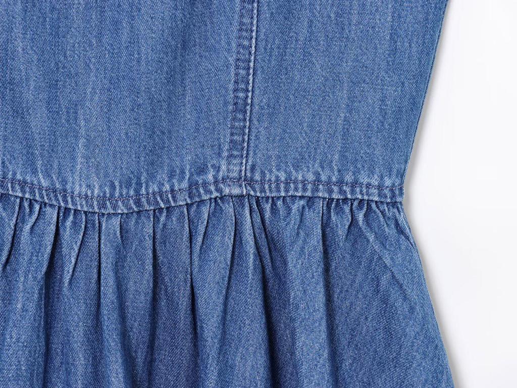 2025 Summer Women's Fashion Flared Hem Denim Dress - European & American Style