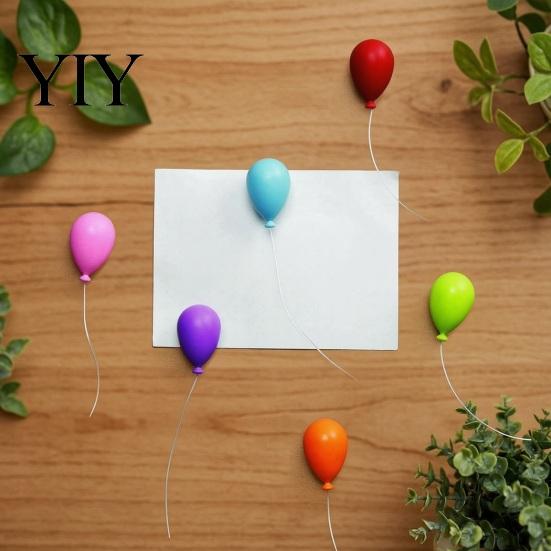 Office Magnetic Decor 6Pcs/Set 3D Balloon Refrigerator Magnet, Shape Memo Photo Decorative Refrigerators Magnet Holder for Whiteboard Locker