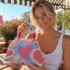 Colorful Print Top Handle Purse Knit Fabric Dumpling Shoulder Bag Cute Woven Handle Handbag  Work