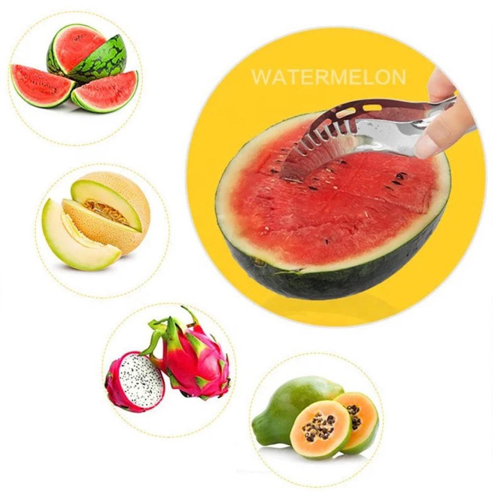 Stainless steel watermelon slicer and fruit slicer - straight blade for precise slicing, durable kitchen tool for safe and effic