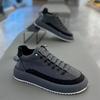 Scarpe Casual da Uomo alla Moda Primavera Autunno Contrasto di Colore Rialzate Scarpe da Skateboard con Fasce alla Moda Stivali da Esterno di Alta Qualità Stile Britannico