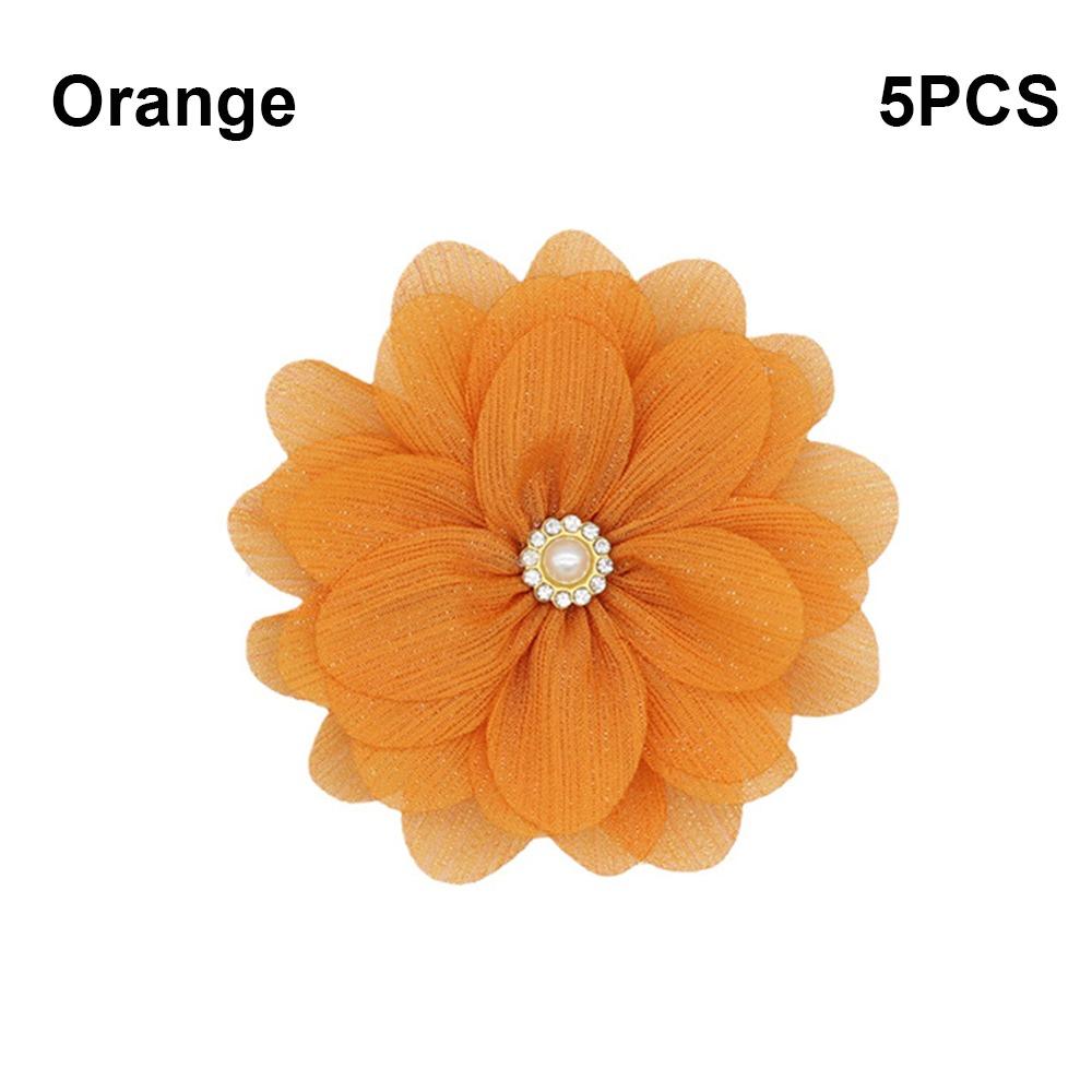 5PCS Chiffon Chiffon Flower Embellishment Handmade Material  Clothes Decoration