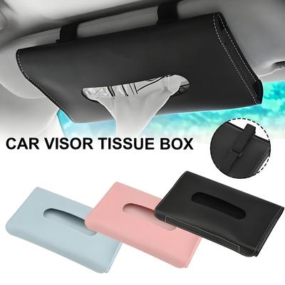 Caja de Pañuelos para Coche de Cuero PU Portapapeles para Parasol de Coche, Bolsa Creativa de Almacenamiento para Reposabrazos, Adecuada para Varios Modelos de Vehículo