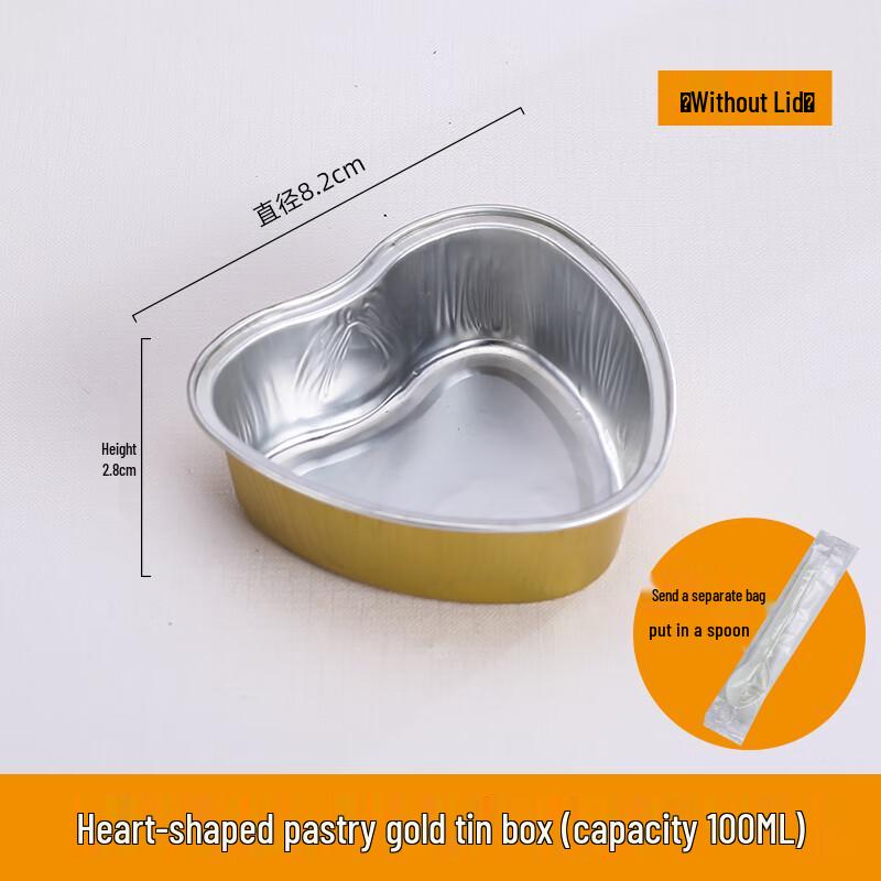 

Heart-shaped Gold Aluminum Foil Baking Cups, 100 Pcs