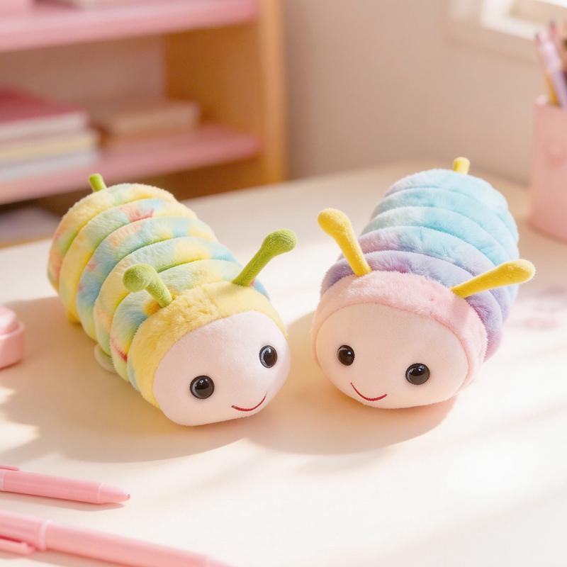 Favorite Toy Purple 30Cm Tie-Dy Caterpillar Stuffed Animal Hugging Pillow Cute Plush Soft Pillow Doll Simulated Caterpillar Toy Gifts For Birthday