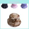 Bavlněný letní rybářský klobouk s tie-dye vzorem a širokým okrajem pro ochranu před sluncem při venkovních aktivitách