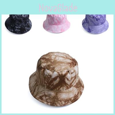 Cotton Summer Tie Dyeing Fisherman Hat With Wide Brim Sun Protection For Outdoor Activities