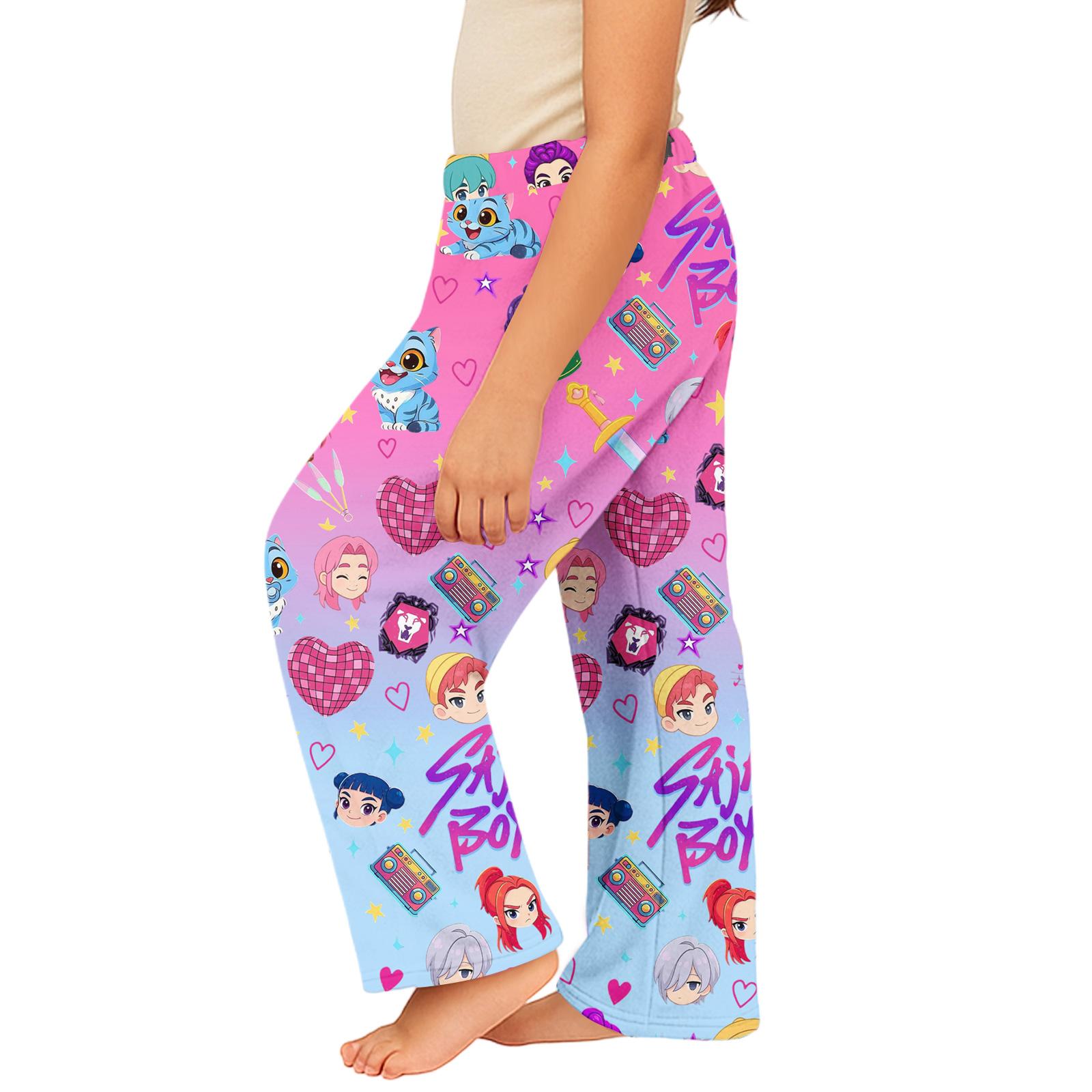 

Детские зимние брюки полной длины с длинным рождественским принтом 100 горячий розовый