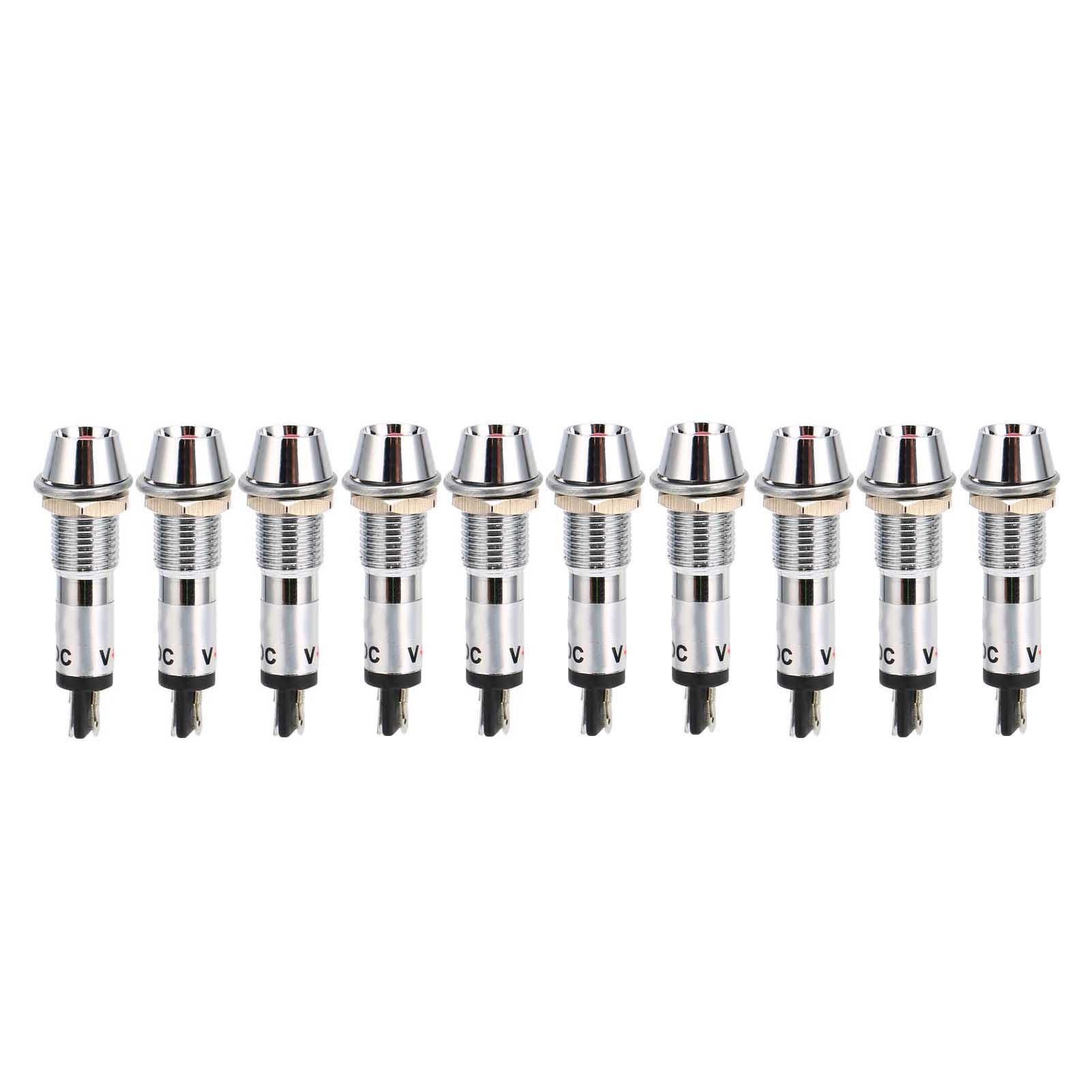

10pcs AC 220V Indicator Light Signal Lamp 8mm Mounting Hole Power Supply Operating Signal Light