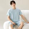 Men's Pajamas Short-Sleeve Tops Shorts MODAL COTTON Sleepwear Loungewear Students Two-Piece Plaid Solid Youth Nightwear Homewear