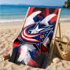 Columbus Blue Jackets Heart Beach Towel, Super Soft Microfiber, Perfect Gift for Her/Him, Birthday, for Pool, Beach, Travel, Decor Beach Party