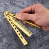 New! Foldable Butterfly Training Knife Not Edged Hollow Stainless Steel Practice Comb Hand Training Tool