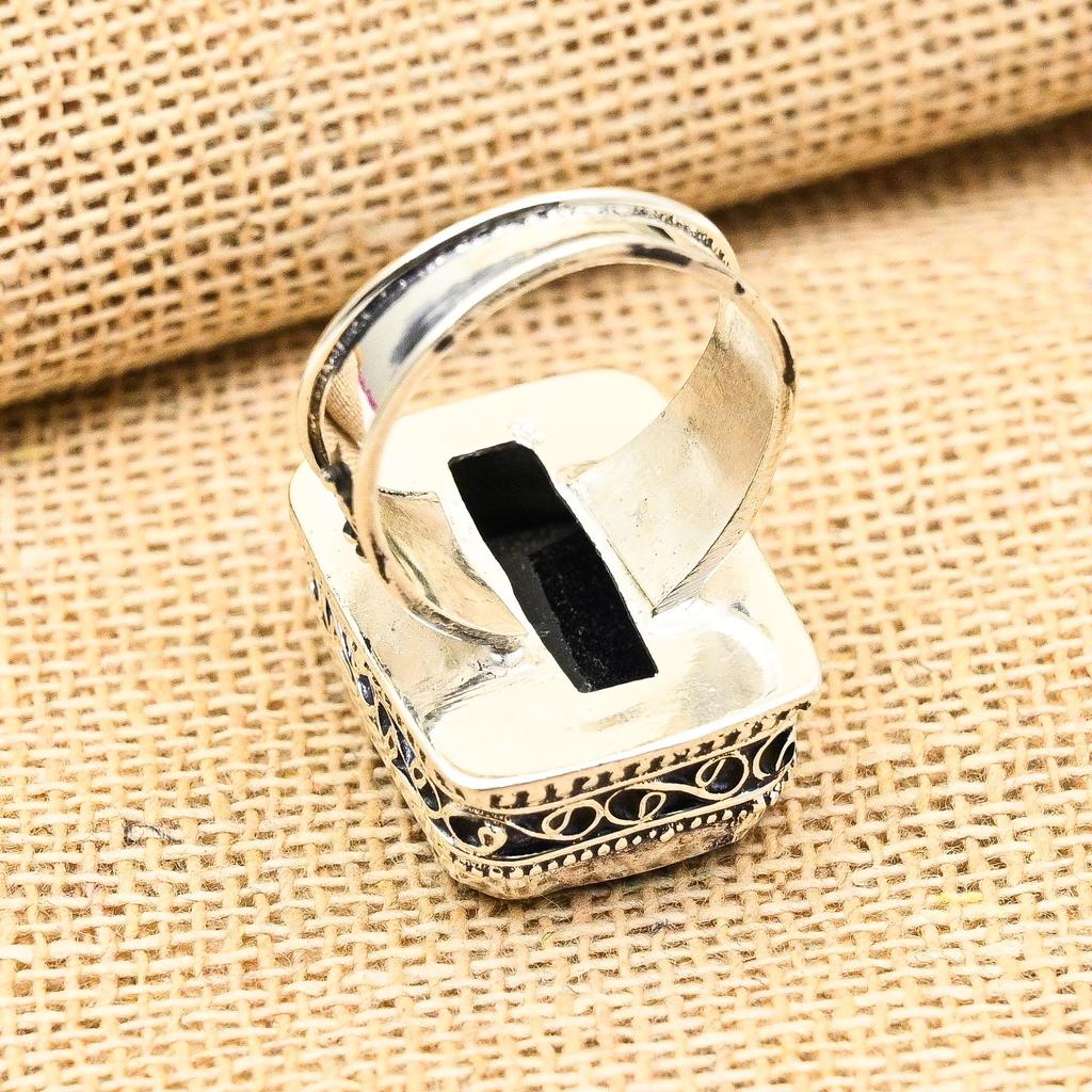 Underbar Blå Safir Ädelsten Handgjord Massiv 925 Sterling Silver Ring Smycke