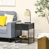 Nightstand Side Table With 1 Drawer And Storage Shelf For Bedroom Living Room Office 45x40x60 Cm Black