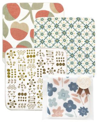 Bloom Set of Mikkegauze Towel Gauze Senshu Small Individually Wrapped with Ribbon 24 X 24 Made In Japan Handkerchiefs, 4, (Mikkegauze) Handkerchiefs,