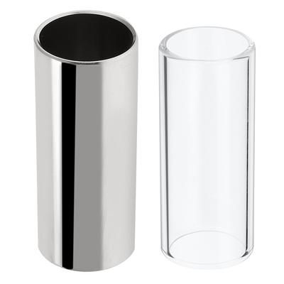 2 Stück Gitarren-Slide 6cm Edelstahl und Glas Tone Bar Set Instrumentenzubehör