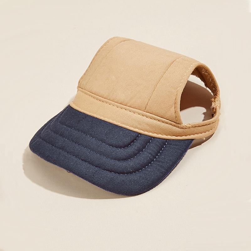 Canvas Pet Baseball Cap Ear Holes Adjustable Sun Visor Hat for Dogs Cats Solid Ins Breathable Summer Outdoor Accessory Multiple